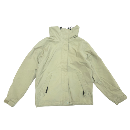 Beige adult jacket on a white background