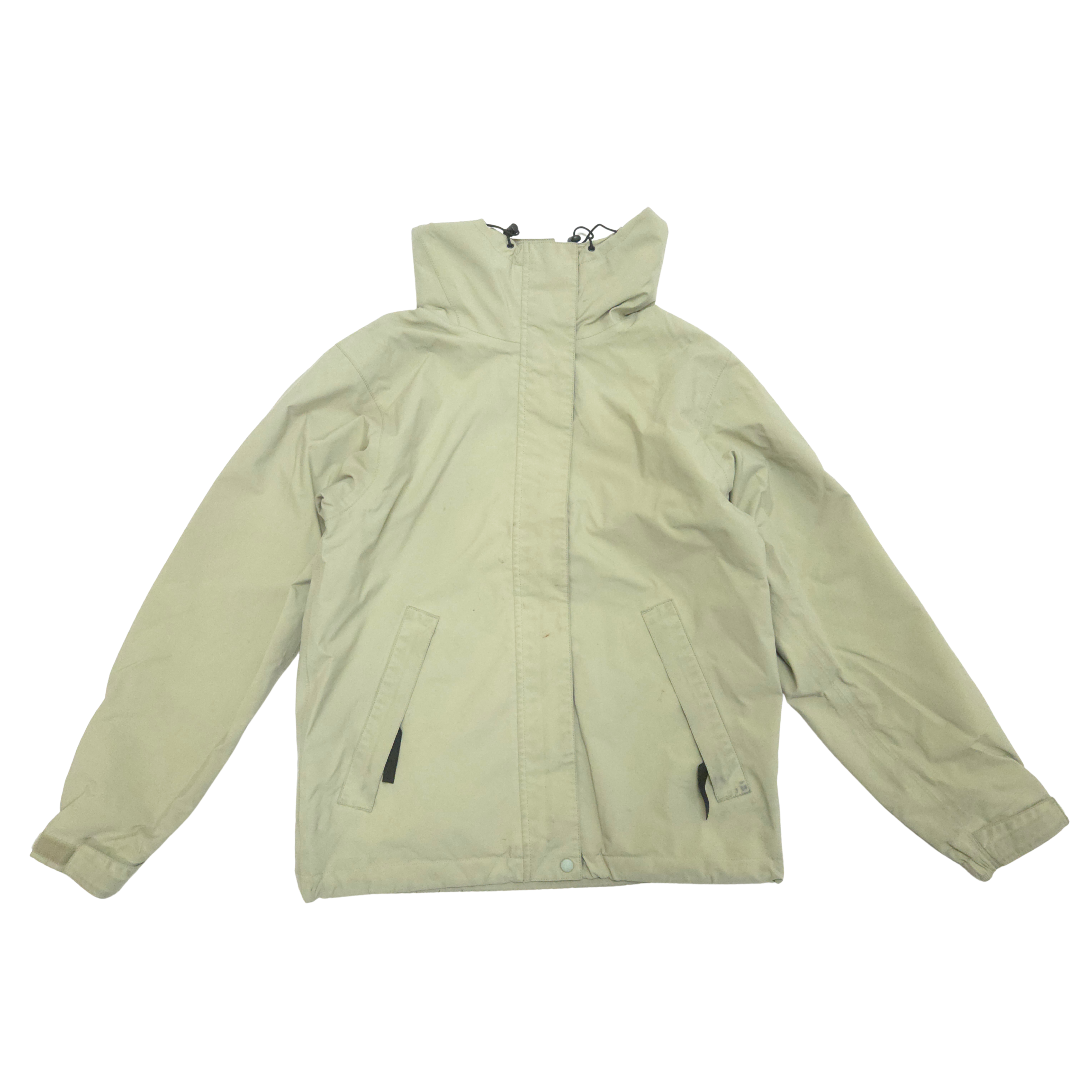 Beige adult jacket on a white background