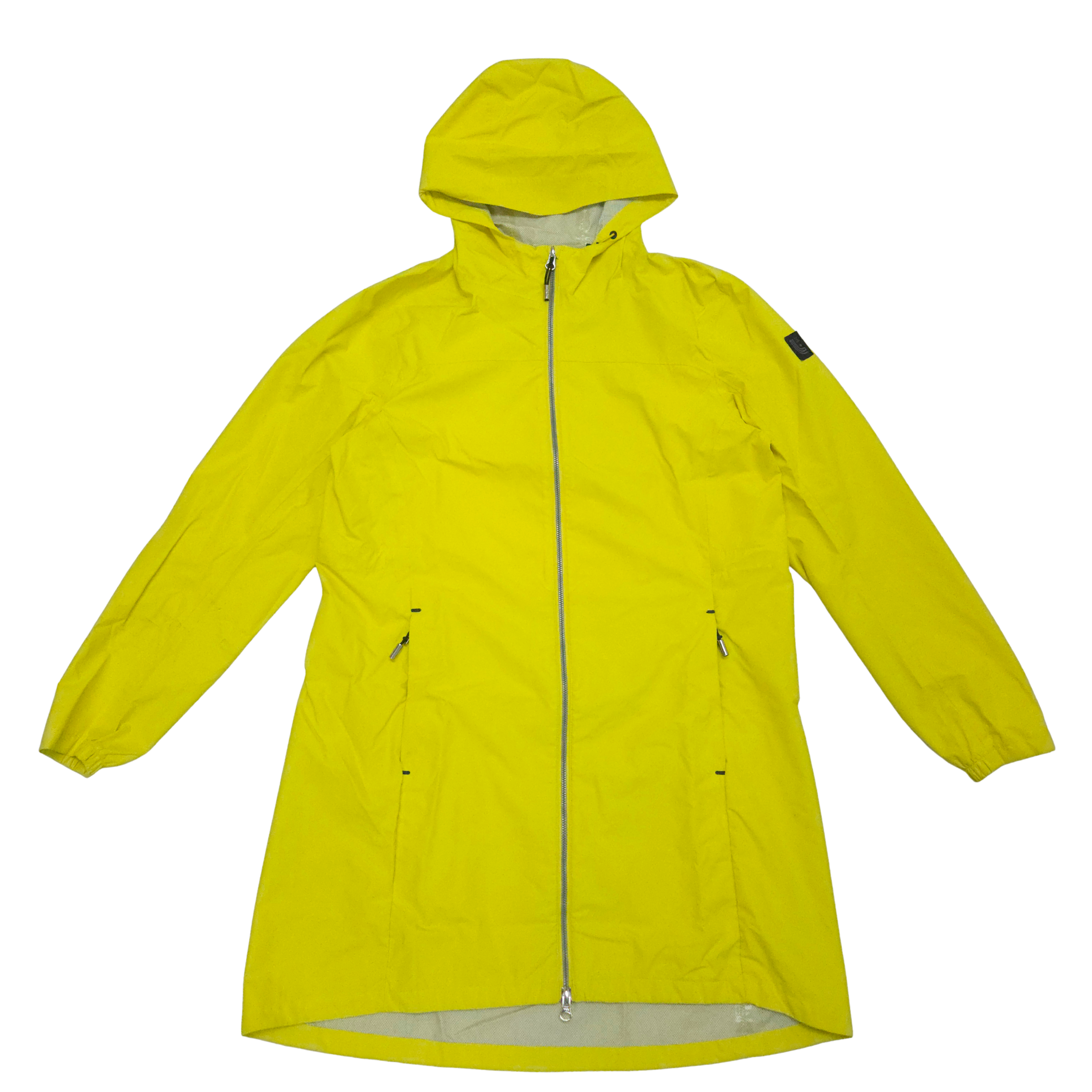 Yellow raincoat on a white background