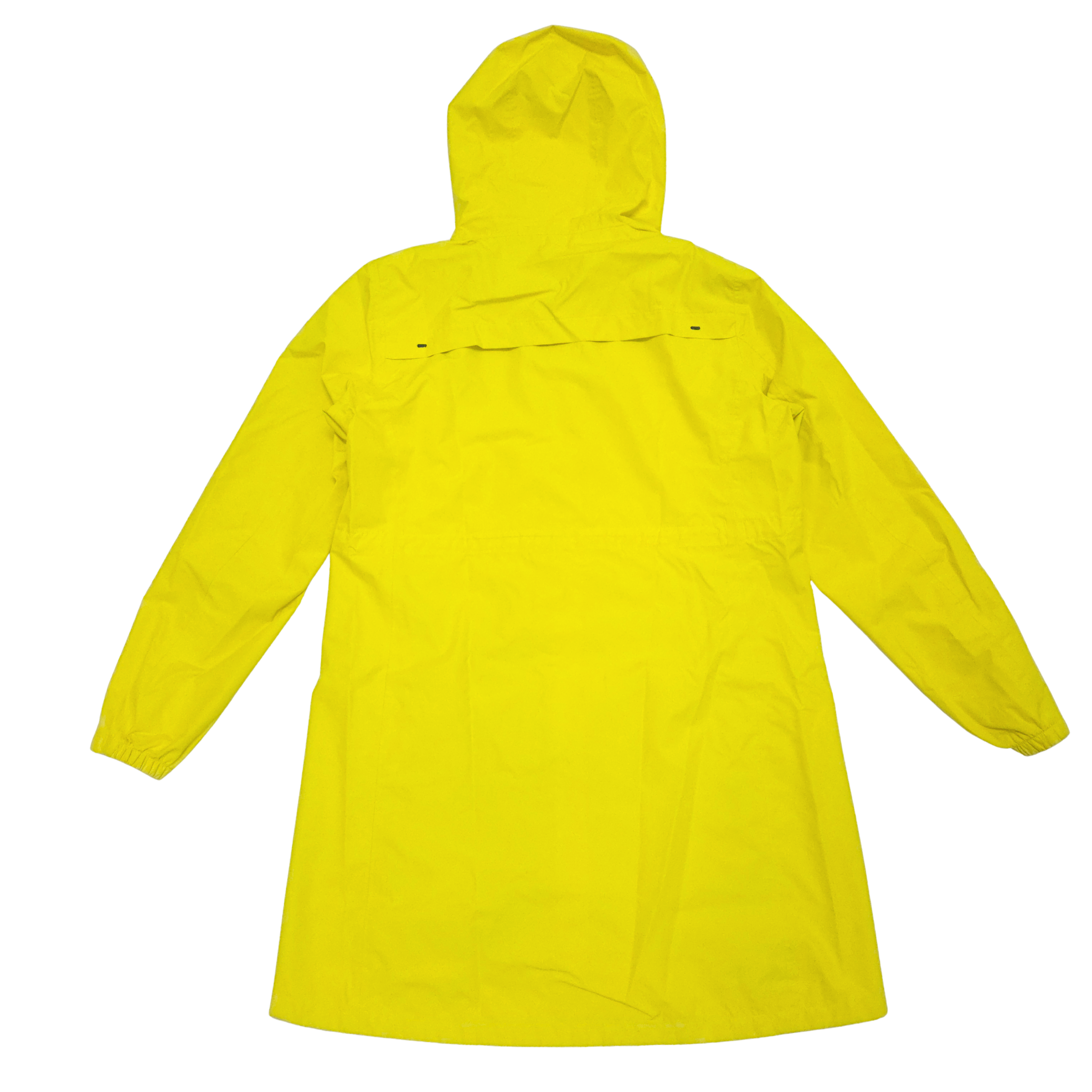 Yellow raincoat on a white background back