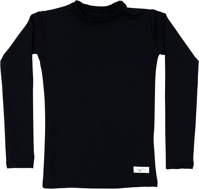 Youth Compression Shirt - Calming, Sensory-Friendly, Long Sleeve | Kozie Kids #color_black