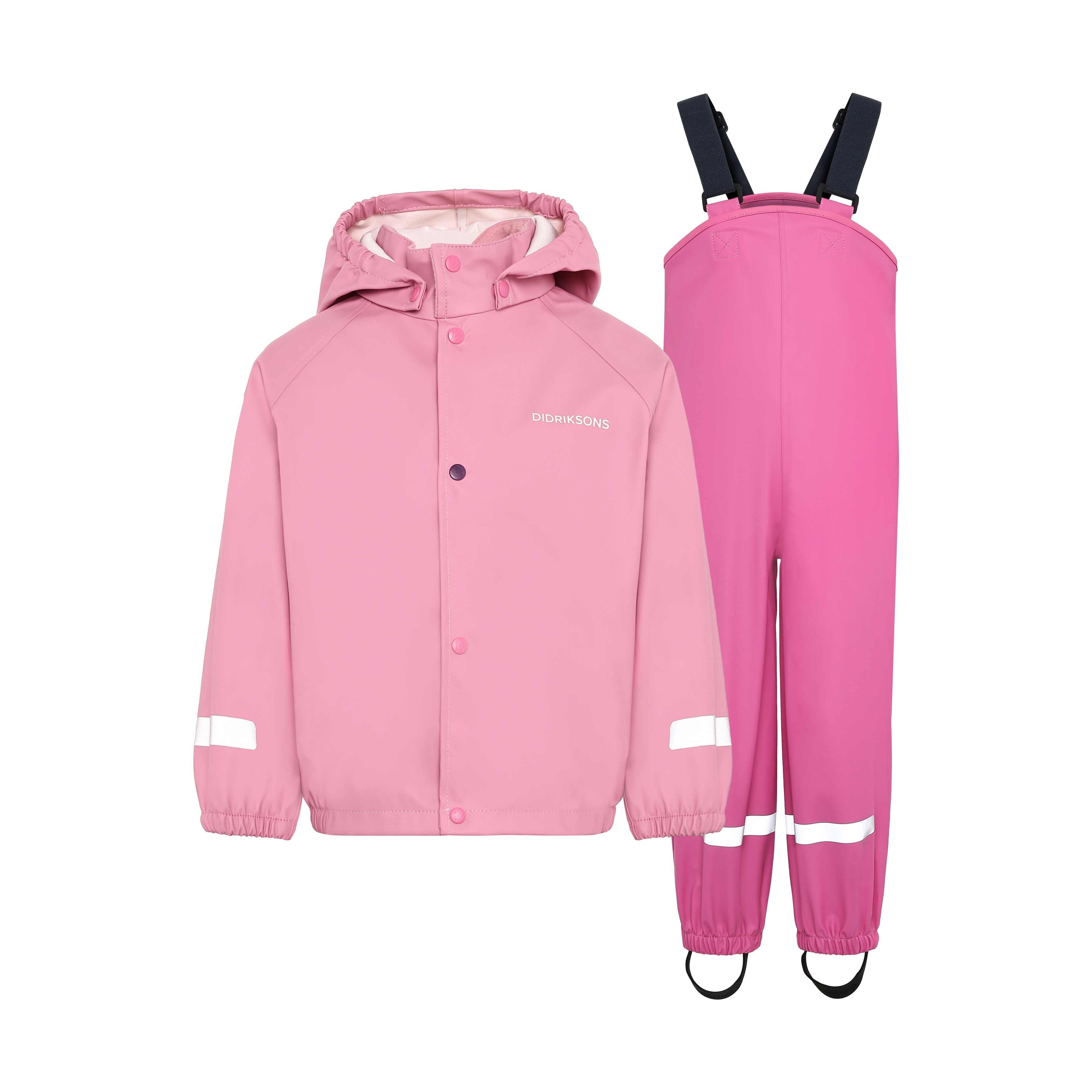 Kids Slaskeman Waterproof Snap Button Rain Set | Didriksons | #color_light-heather-pink