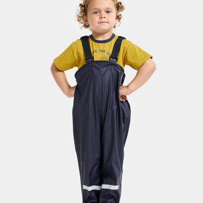 Kids Slaskeman Unlined Striped Rain Set- Snap Button Jacket and Bibs | 