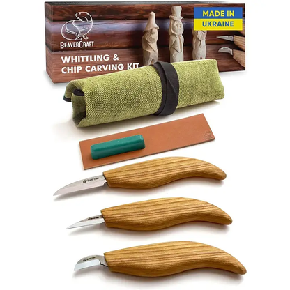 Starter Chip and Whittle Knife Set with Accessories