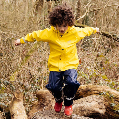 Kids Waterproof Rainy Day Jacket and Pull-on Rain Pant Set - PU, Zip and Snap Closure | Muddy Puddles 
